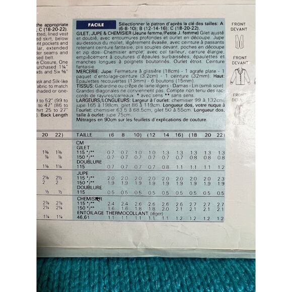 Butterick Sewing pattern 6568 blouse midi skirt vest - Picture 5 of 6